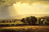 Valley Canvas Paintings - Harvest Scene in the Delaware Valley